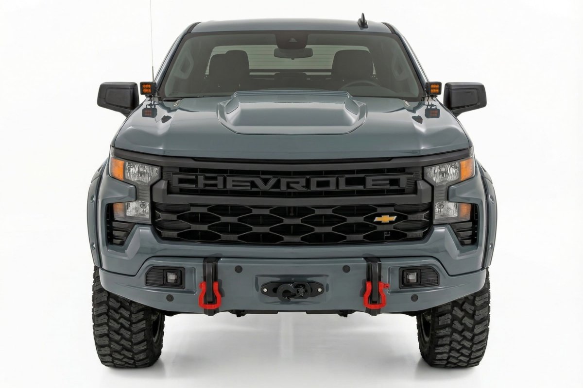 Chevrolet Silverado 1500 Bumper - Front - Rough Country - FXS - GBD Cypress Gray - '23-'26
